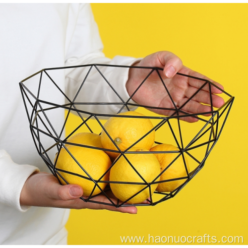 Bowl hollow out iron art fruit basket
